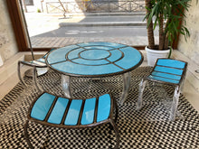 Charger l'image dans la galerie, Blue batch - 3 tabourets 1 table basse - Ousmane Mbaye