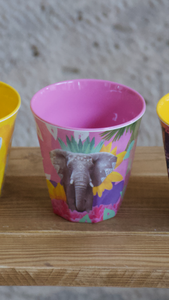 verres colorés en mélamine motif animaux Kangarui