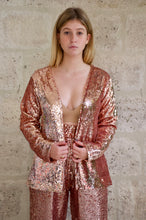 Load image into Gallery viewer, Veste rose gold à sequins Adama Paris
