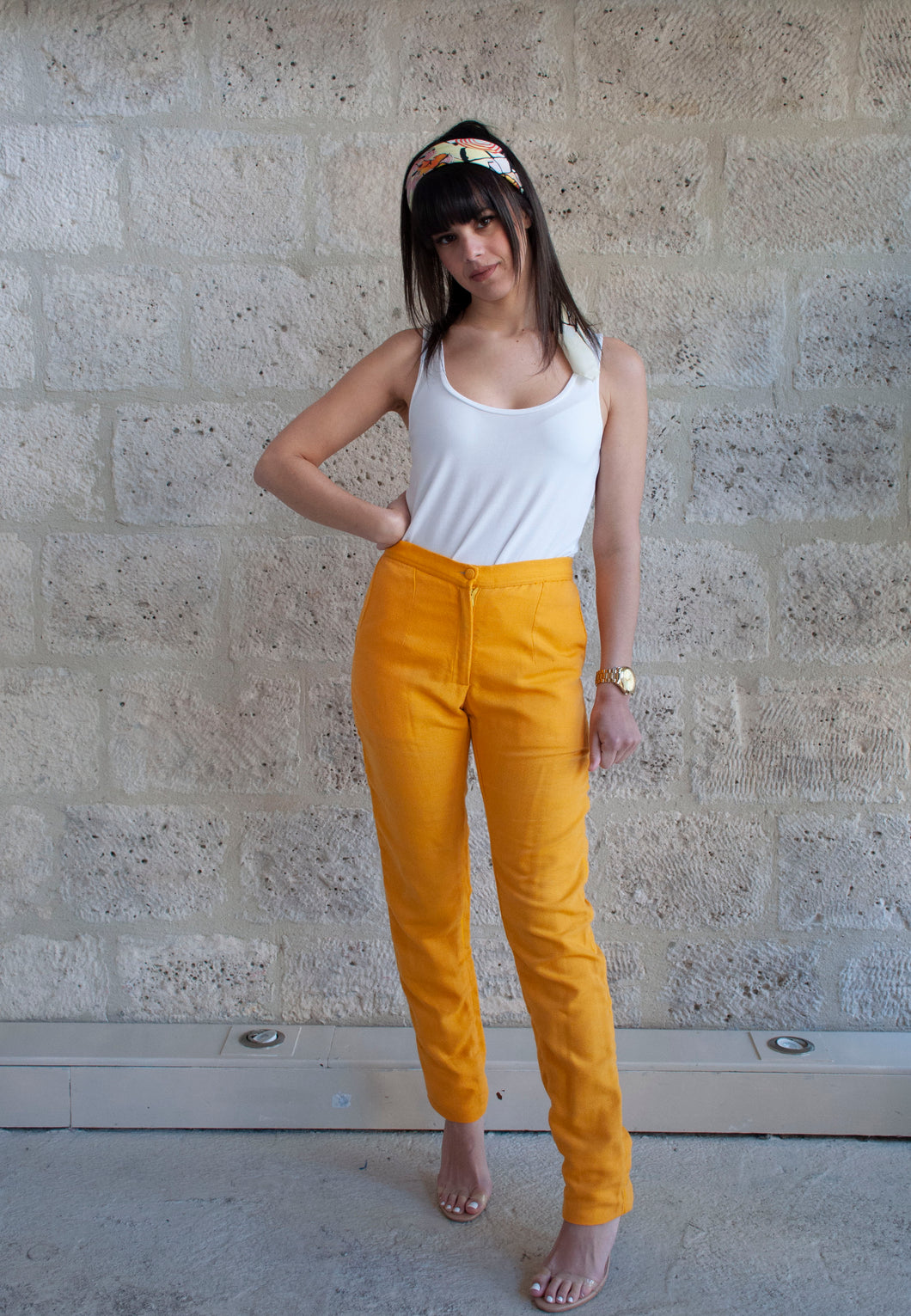 Yellow pant - Pantalon jaune - Adama Paris